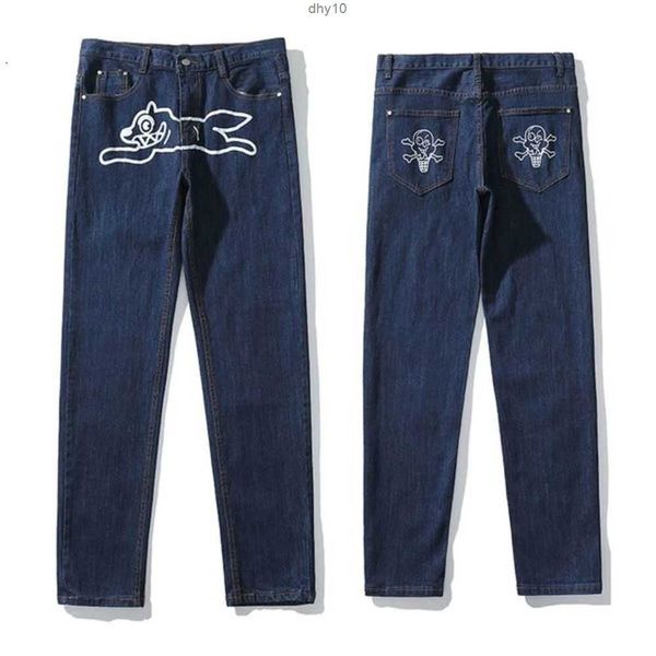 

men's jeans ropa dog print jens men y2k hip hop baggy joggers pants streetwear straight gothic washed denim trousers pantalones casual, Blue