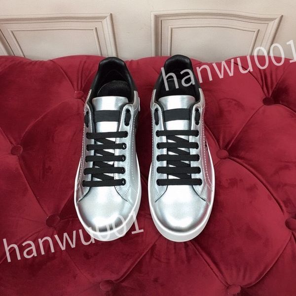 

new luxury quality casual shoes women's white outdoor running shoes printed calf leather men casual shoes sneakers, Black