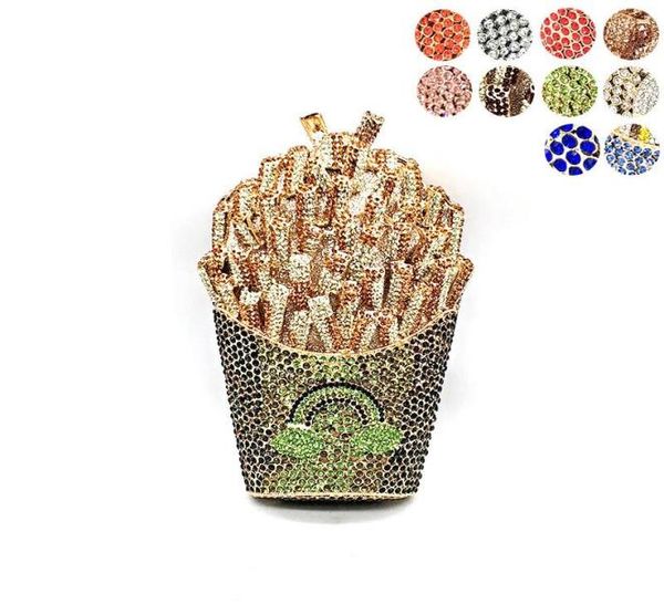 

evening bags est bridal wedding party purses women special bag diamonds french fry fries rainbow clutches crystal1154704