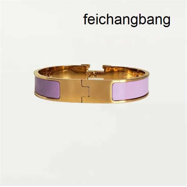 

h home bangle wholesale classic h bracelet 18k gold bangle for men enamel women cuff lover's 12mm wide with gift bag ur3o, Black