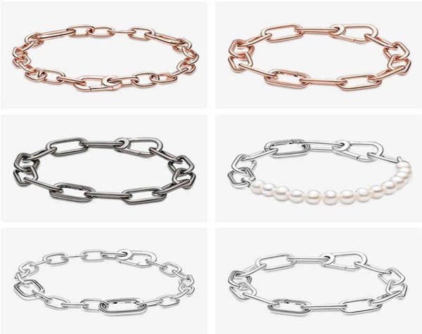 

2021 new gift authentic 925 sterling silver pan me freshwater cultured pearl bracelet bangle fit bead charm diy pandora jewelry9877353, Golden;silver