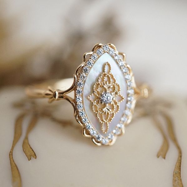 

couple rings lamoon vintage wedding ring for women natural shell luxury 925 sterling silver gold plated fine jewelry retro court bijou 23051