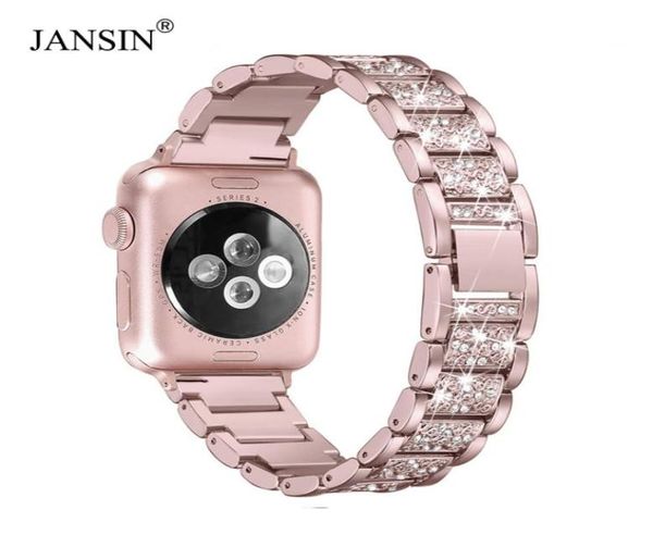 

for apple watch band 40mm 44mm 38mm 42mm women diamond band for apple watch series 4 3 2 1 iwatch bracelet stainless steel strap t1090356, Black;brown