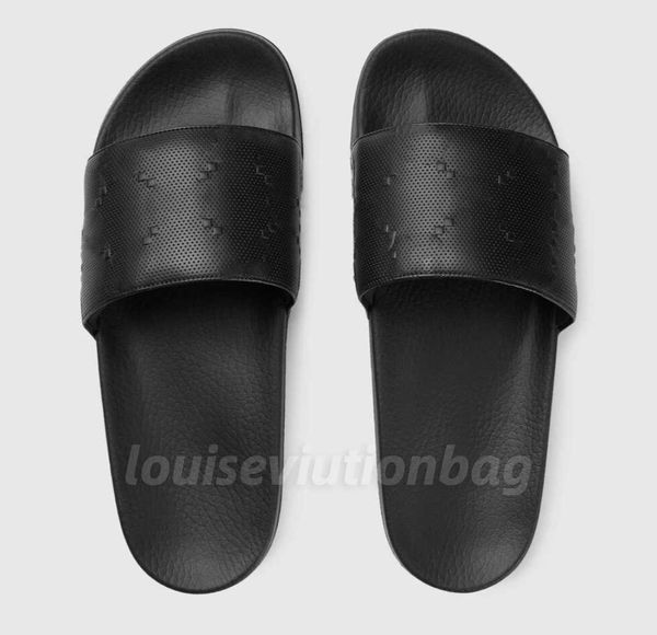

classics sandals slippers rubber fashion sandal men women slipper flat shoes slide designer sandal dust bag, Black