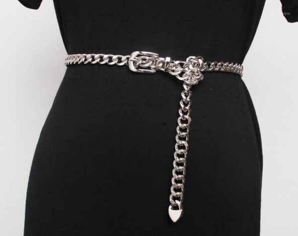 

belts women039s runway fashion metal chain punk cummerbunds female dress corsets waistband decoration narrow belt r31692653977, Black;brown