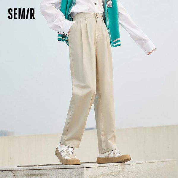 

capris semir casual pants women slim trousers 2022 spring new allmatch basic tapered pants white straight pants, Black;white
