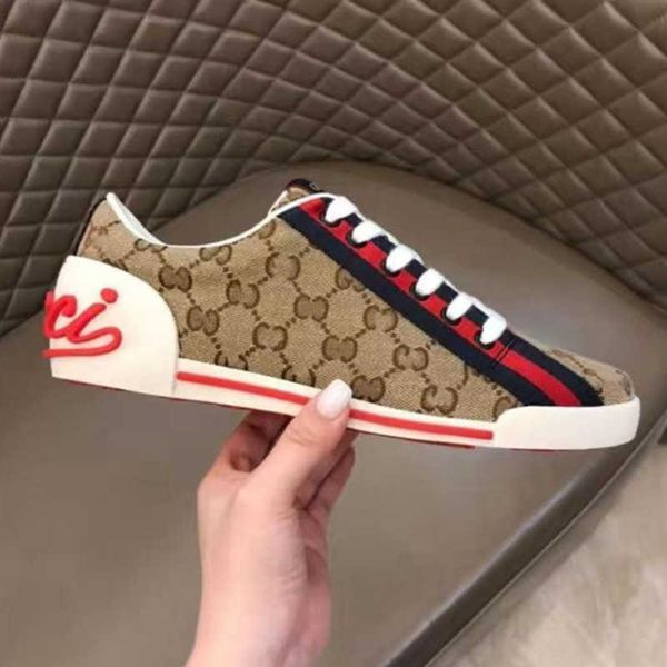 

luxury men's retro low-printing designer mesh slip-on running shoes ladies fashion mixed breathable, Black