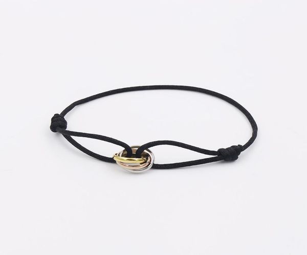 

ustore classic charm bracelets red string handcrafted macrame rope bangles cube micro three circle zircon love bracelet woman m3544149, Black