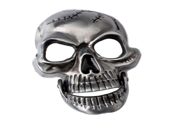 

belts gothic punk skull skelleton head silver leather belt buckle mens hinged jawbelts beltsbelts8216380, Black;brown