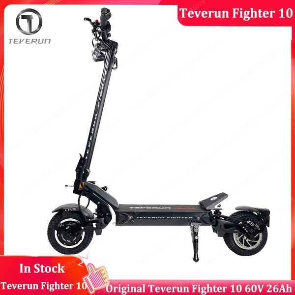 

teverun fighter 10 electric scooter installed smart bms connect teverun app 60v 26ah 35ah dual motor peak 4000w speed 75km/h tft display