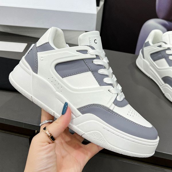 

ct-07 designer sneaker skateboard shoes casual shoes calfskin leather white red blue letter overlays platform low lace up sneakers size 35-4