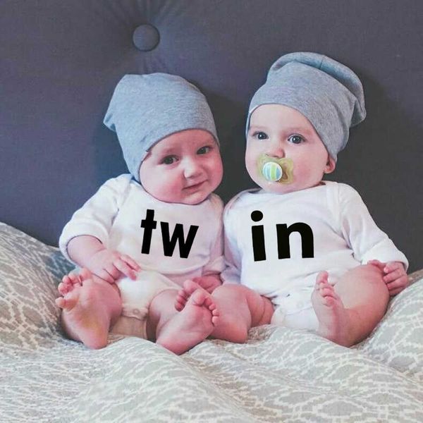 

family matching outfits tw prints newborn baby boy girl tight fitting clothes cute baby twin long sleeved tight fitting clothes baby clothin, Blue