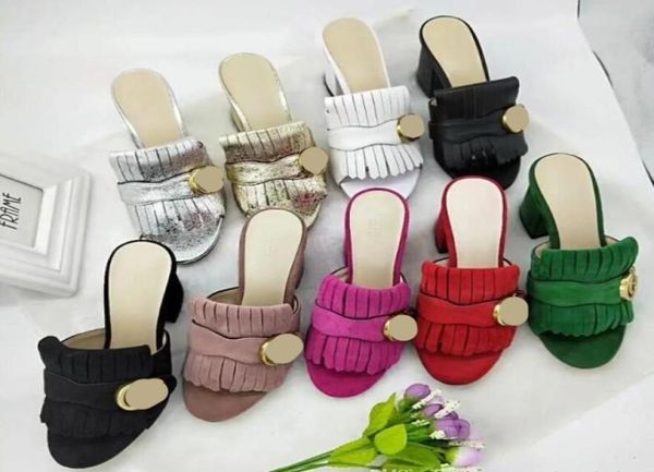 

fashion women039s chunky heels sandals leather beach shoes party shoe female peep toe slippers l41148428316, Black