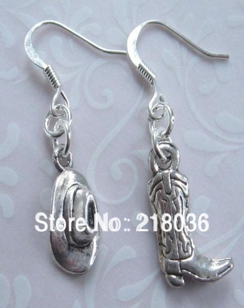 

50pair 925 sterling silver drop earrings alloy cowboy hats shoes charm women dress clothing accessories diy jewelry m26881576038