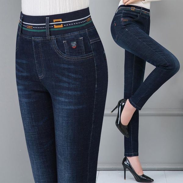 

women's jeans woman jeans pants elastic waist jeans for women autumn winter high waist tight skinny pants pantalones vaqueros mujer 230, Blue