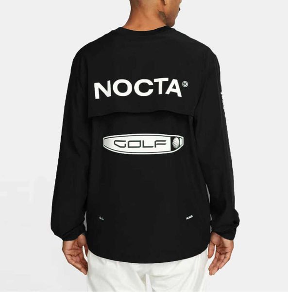 

2023 men's hoodies us version nocta golf co branded draw breathable quick drying leisure sports t-shirt long sleeve round neck breathab, Black