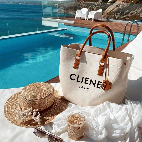 

fashion luxury womens triomphe canvas shopping bag mens linen shoulder leather clutch bags travel raffias designer tote bag capacity handbag