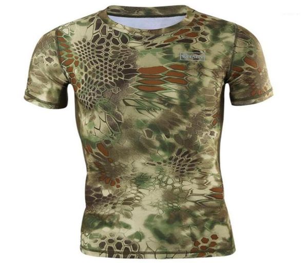 

outdoor camouflage t shirt men breathable tactical tshirt quick dry sport army camo hunting fishing hiking tee shirts11724577, Gray;blue