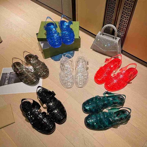 

designer women men sandals classic rubber jelly slippers beach flat casual interlocking candy color outdoor shopping roman shoes size 36-45, Black