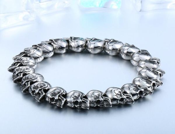 

fashion skull mens cool punk large adjustable skeleton bracelet boys gift preferred4534288, Golden;silver