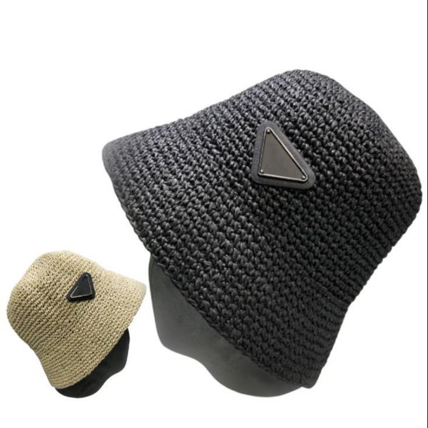 

summer beach grass braid bucket hat woman designer fisherman hats brand sunhat couple cap men beach stingy brim hats with 12 colors, Blue;gray