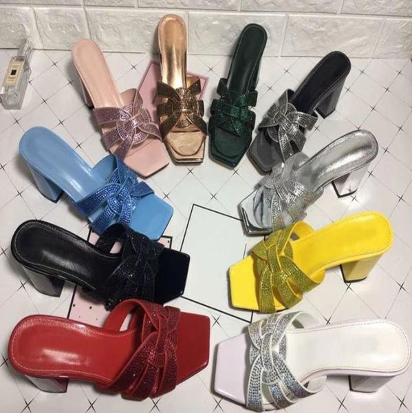 

women039s mules shoes women 2019 female half slippers casual shoes spring summer lady heel 7cm highheeled slides slippers8702828, Black