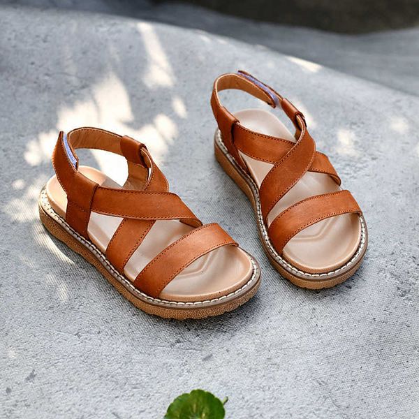 

sandals summer girl sandals children beach shoes genuine leather water shoes trend kids shoes aa230518, Black;red
