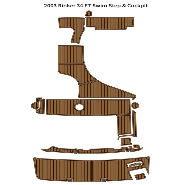 

2003 rinker 34ft swim platform cockpit pad boat eva foam teak deck floor mat