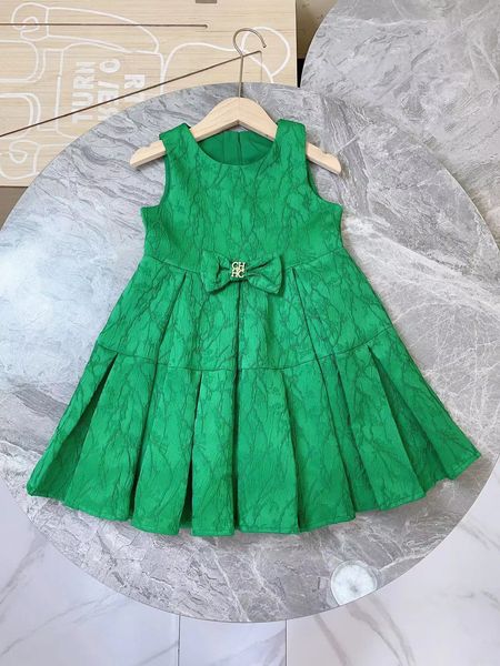 

girl's dresses summer fashion print girls' dress light luxury girl baby green sleeveless dress birthday party kids' wear 2305, Red;yellow