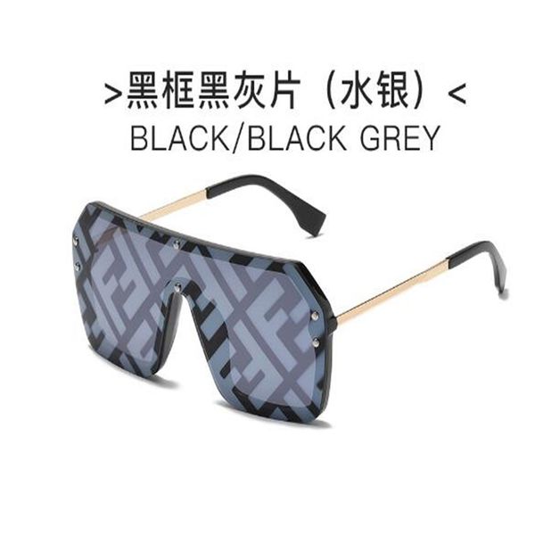 

new large frame fashion f letter sunglasses european and american personalized one piece watermark lens for men and women fashion versatile, White;black