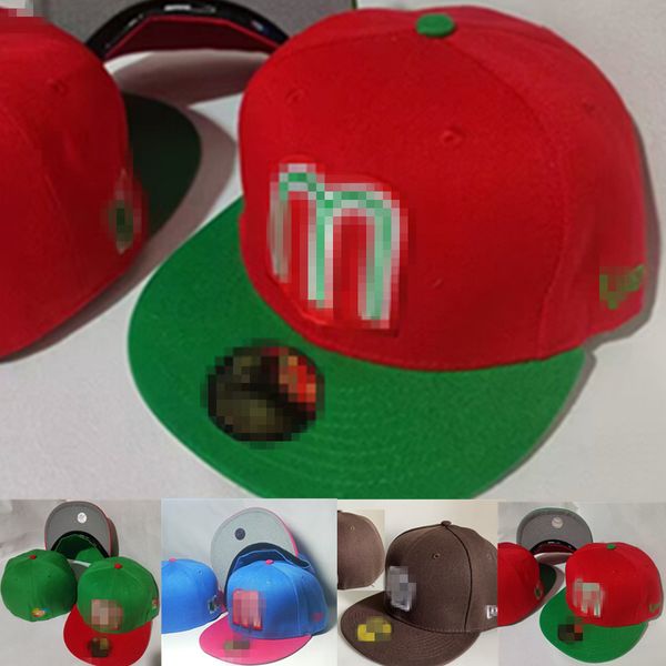 

mexico fitted caps letter  hip hop size hats baseball caps baseball caps flat peak for men women full closed, Blue;gray