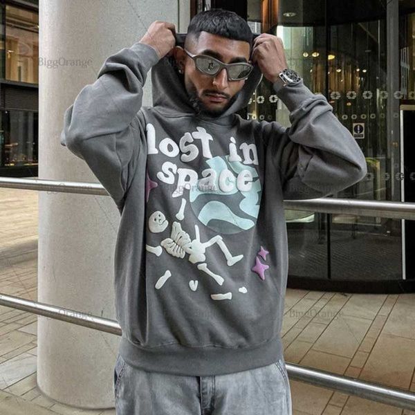 

mens hoodies sweatshirts harajuku 3d skull puff print oversized streetwear men cotton liner sweatshirt women couples y2k clothes 230220 82oq, Black