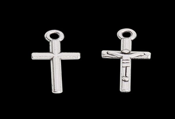 

antique silver plated cross charms alloy religious jesus pendant charms for wire bangle 917mm drop aac13048105598, Bronze;silver