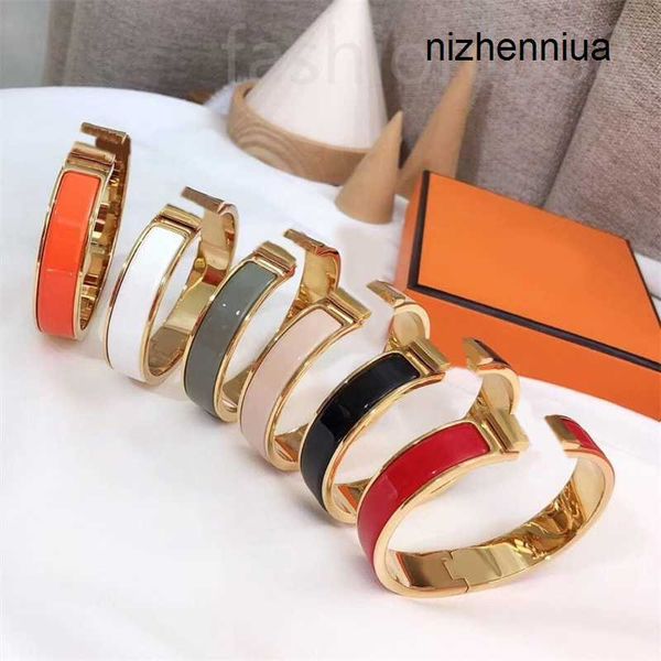 

gold plated cuff bracelet shapes jewlery designer for women luxury pulsera blue pink romantic classic multicolor ins simple mens h bangle fa, Black