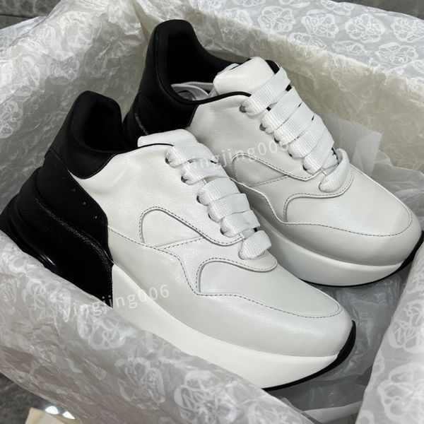 

fashion designer platform women mens casual shoes leather lace-up sneaker lady flat running trainers letters gym sneaker2023, Black