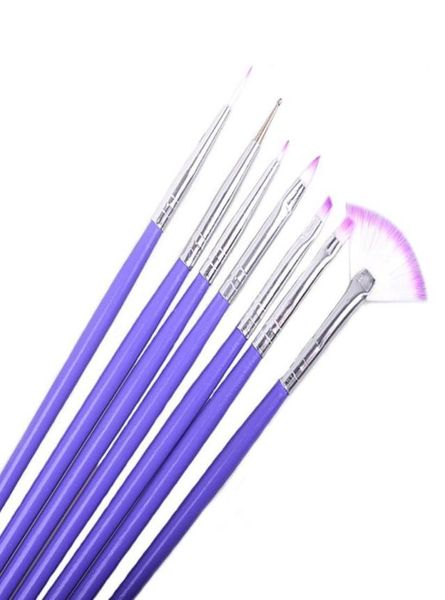 

nail pen 7pcs nail art design brushes set painting pen polish tips art tool nylon drop9140168, Silver
