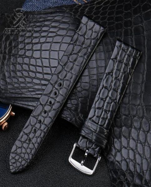 

watch bands genuine american crocodile skin strap alligator leather band replacement deployment 13mm 14mm 16mm 18mm 19mm 20mm8217933, Black;brown