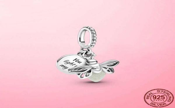 

925 sterling glowinthedark firefly dangle charm pendant fit for original bracelet necklace silver 925 jewelry2389435, Bronze;silver
