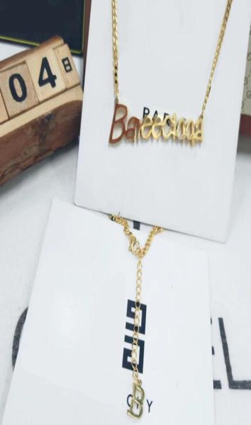 

2022 luxury strings brand designer letters bangle pendant necklace men women metal jewelry personality creative fashion hip hop ac7362721, Black