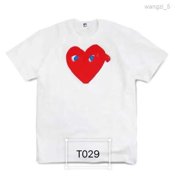 

fashion mens play t shirt designer red heart commes casual women shirts des badge garcons high quanlity tshirts cotton embroidery 10 r69h, White;black