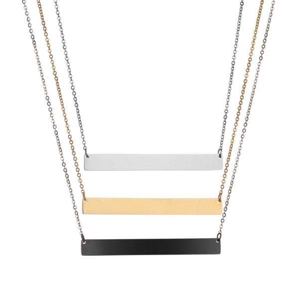

pendant necklaces stainless steel gold long hang tag military dog tag titanium accessories engraving, Silver