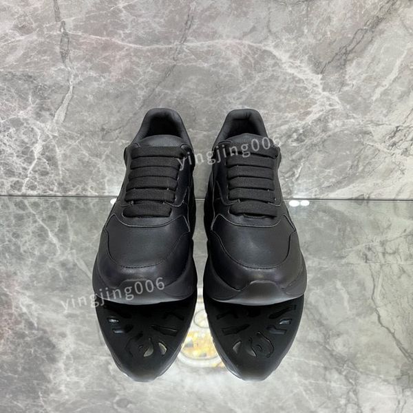 

2023brand fashion designer platform men casual shoes leather lace-up sneaker lady flat running trainers letters gym sneaker, Black