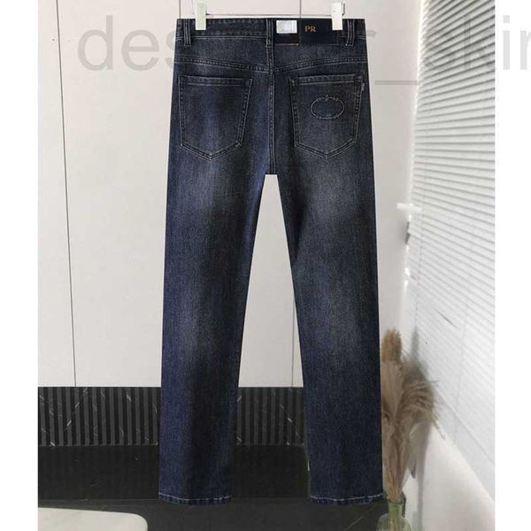 

men's jeans designer jean nts fashion triangle denim trousers usiness loose plus size slacks straight jeans men women jnj1, Blue