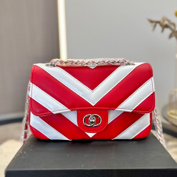 

designer bags two-tone shoulder bag women handbag channel v pattern crossbody bag lady clutch wallet purse