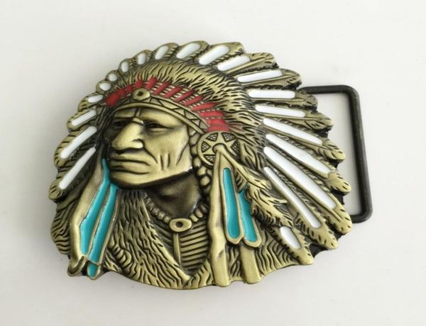 

1 pcs chief head buckle hebillas cinturon men039s western cowboy metal belt buckle fit 4cm wide belts1467558, Slivery;black