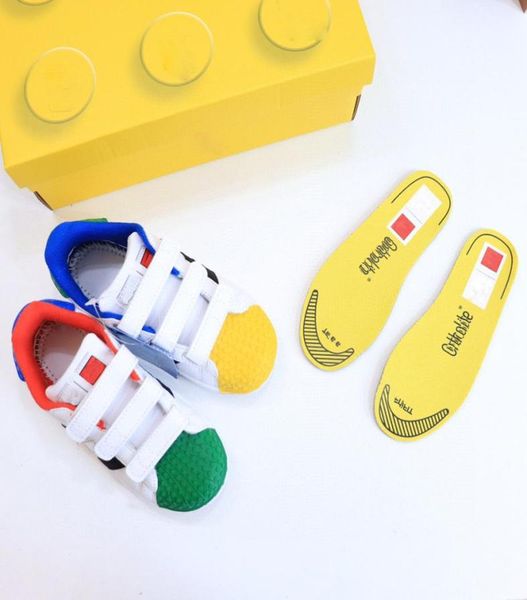 

kids rubber outsole red blue green shelltoe children babys girls boys legos x superstar cloud white eqt yellow hook and loop stra5086952, Black