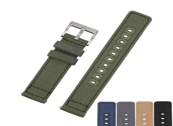 

watch bands eache fabric canvas band with quick release spring bar black green grey khaki blue 20mm 22mm6367589, Black;brown