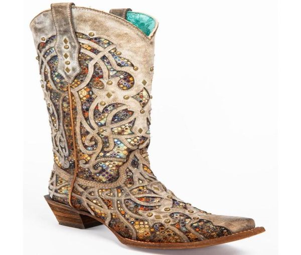 

boots women039s taupe inlay western snip toe012345676410037, Black