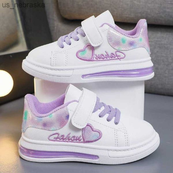 

athletic outdoor children's shoes 2023 summer new kids fashion casual sports shoes hook loop love embroidery princess girls sneakers ve, Black