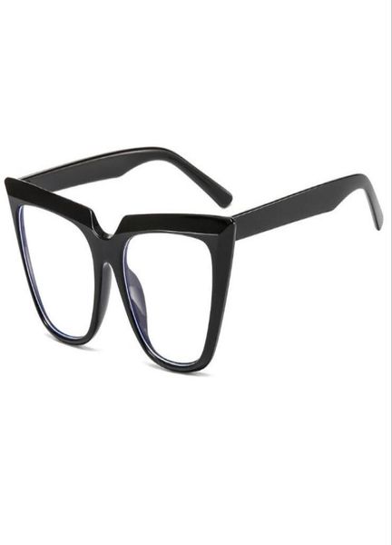 

2020 new personality cat eye glasses frame fashion antiblue light flat mirror4262659, White;black